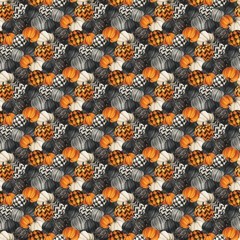 NORTHCOTT – Night Owl by Deborah Edwards – Packed Pumpkins – Charcoal Mult 1/4yd