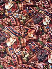 8 Fat Quarters – Assorted Western Cowboys Out West Horses Rodeo Fabric