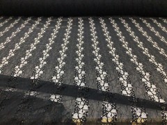 Embroidered Stretch Lace Apparel Fabric Sheer Floral Stripe Black ZZ110
