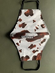 Face Mask triple Layer Handmade Washable Cow Spot Brown Animal