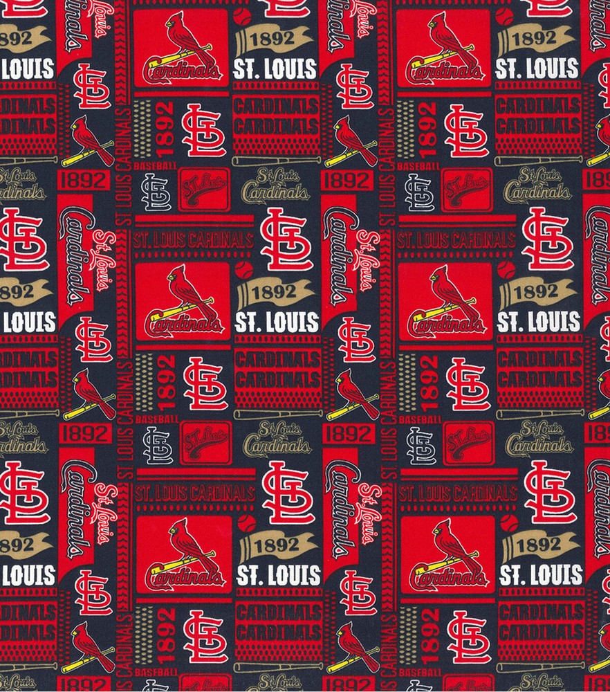 ST LOUIS CARDINALS COTTON FABRIC HALF YARD 18″x44″ – Navy Block