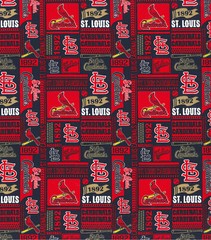 ST LOUIS CARDINALS COTTON FABRIC HALF YARD 18″x44″ – Navy Block