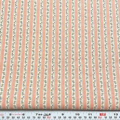 VTG Faye Burgos Marcus Brothers Striped Floral Cotton Fabric by the HALF YARD