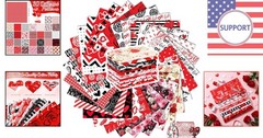 30 Pcs 10×10” Valentine Cotton Fabric Squares – Assorted Patterns for Crafts