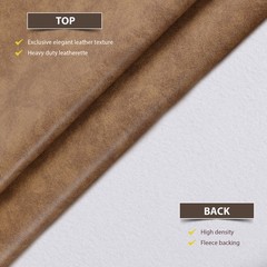 3 Yards Vintage Faux Leather Fabric 1.3mm Thick Heavy Duty Upholstery Fabric 55″