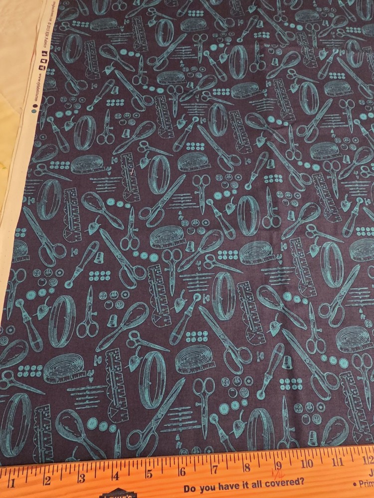 Vintage Made Modern RJR Fabrics, Sewing Theme, 2 Yds, Cotton Fabric