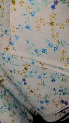 Powder Blue Calico Small Floral Cotton Blend Shirt Wt Fabric BTHY x 45″ W pc