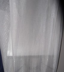 WHITE COTTON VOILE FABRIC with SILVER LUREX PINSTRIPE, 150 cm wide, AUSTRALIAN