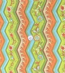 Tree Huggers Chevron Nature Outdoor Print Fabric by Studio E, BTHY, Outdoor