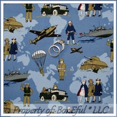 BonEful Fabric FQ Cotton Quilt Blue Black Green Palm Tree Tropical Island Boat L