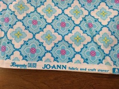 Jo-Ann fabrics Keepsake Calico blue floral geometric cotton fabric 36×45″