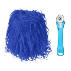 Sapphire Blue Faux Fur, 59″ x 4″ Shaggy Plush Fake Fabric with Rotary Cutter