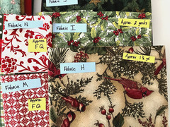 14 PIECE, 14.25 YARD – CHRISTMAS QUILTING CRAFT COTTON FABRIC LOT – ALMOST 5 LBS