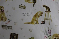 Clarke & Clarke, Best of Friends, Mischievous Dogs and Cats, 55″ W X BTY, Cream
