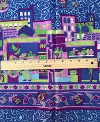 Vtg Novelty Border Print Fabric Spanish Caribbean Tropics Scene 4yds x 46in