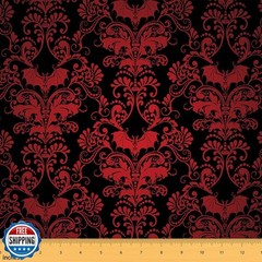 Erosebridal Red Ombre Damask Fabric for Adult Girls and Women, Gothic Victori