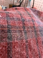 Vintage Handwoven Fabric Bundle Plaid Stripe Primitive Patchwork Cotton 10 pcs