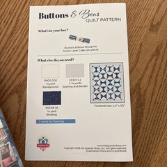 January 2026 Sew Sampler Buttons & Bows BLUEPRINT Jr Jelly Roll & Pattern
