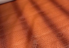 Orange Ostrich/Gator Upholstery Crafting Outdoor Vinyl Fabric By The Yard