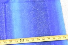 16″ Long, Vintage, Metallic-Gold Sparkles on Vertical-Blue-Striped, E161