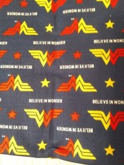 Wonder Woman fabric lot – 3+ yards – see description for individual measurements