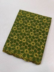 Green Gold Voile Lace| Gold Floral Lace Embroidery| Sold by 5 Yards.