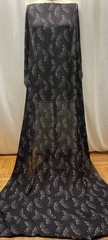 100% Silk Georgette Black Soft Purple Speckle Fabric 2.75 Yds Long 46″ Wide