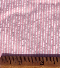 1 7/8 yds Vintage Thin Pink Striped White Cotton Seersucker Fabric 36″ Wide
