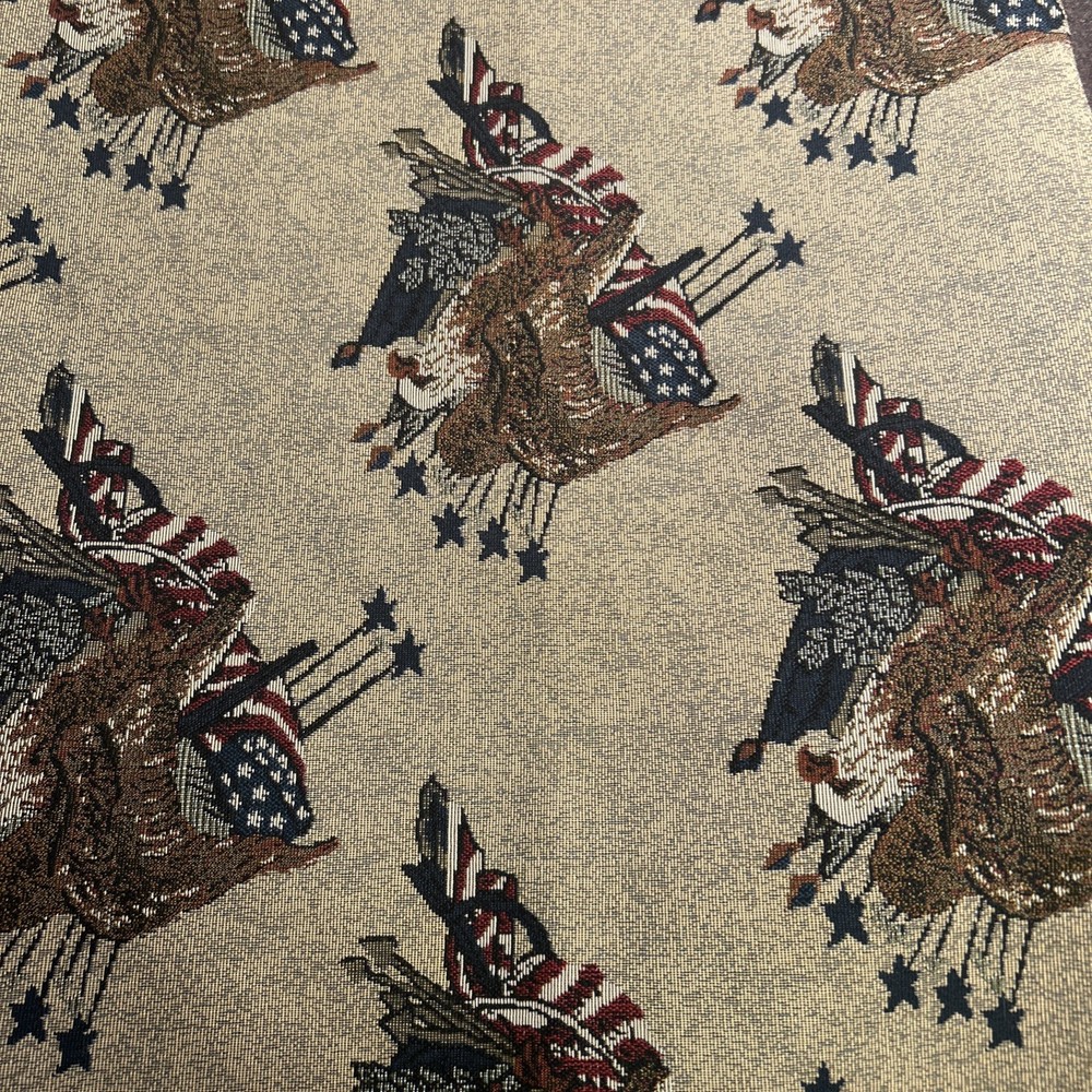 American Flag Eagle Tapestry Patriotic Upholstery Heavy Fabric 57xBTY