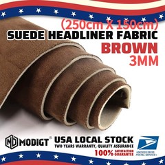 Premium 3MM Brown 250cm*150cm Headliner Fabric Foam Backed Upholstery Suede