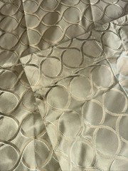 Jim Thompson Fabric Silk Damask Saratoga Gold Circles Bayberry Lg Showroom Panel