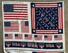 Springs Patriotic 4th Of July Bandanna Flag USA Appliqué Panel 44″x35″ Old Glor
