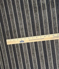 Dark Moody Brown Black Gold Tan Stripe Chenille Upholstery Fabric BTY B