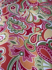 Bright Paisley Upholstery Fabric 19×36 ” Multi-Color Swirl Pattern Crafting Home