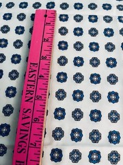 VTG Mid Century Geometric Teal Blue & Gray on White Retro Remnant 29″x26″
