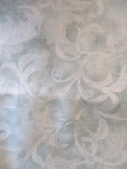 6-1/2 YDS FLORAL CALLIGRAPHY PALE GREEN PRINT 100% COTTON SSI OOP 2011