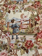 Red Rooster Fabric-Anibella’s By Anna Fishkin-French Cottage Floral Toile Cotton