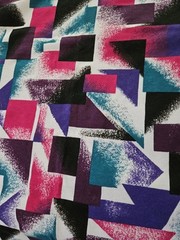 VTG HTF Burlington Studios Prints Abstract Print Poly Fabric 2 Yards 15″ X 65″W