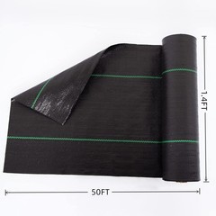 17in Woven Weed Barrier Fabric, 1.4ft x 50ft – Durable Garden Protection
