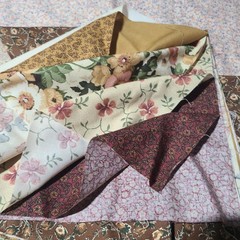 Fat quarters 6 floral print earthy tone fabric quilting