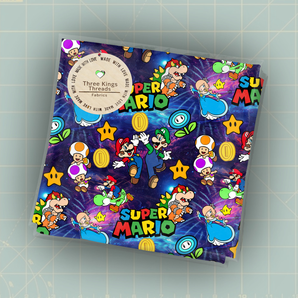 Super Mario Luigi Rosalina Toad Bowser DBP 1 Yard Fabric Seamless Design 59×36