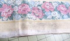 1 panel 18″ Bouquet of Flowers in Dark Yellow Border Quilt/Pillow Blocks, Dirty
