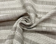 BALLARD DESIGNS SETON FLAX STRIPED GEO SQUARES FURNITURE FABRIC BY THE YARD 53″W