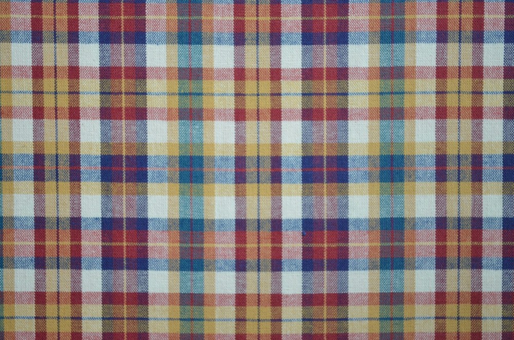 32 Yard Avail / Small Woven Plaid 100% Cotton Vintage Upholstery Fabric