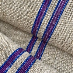 Antique homespun Plain Hemp Linen Bolt PER YARD Organic Fabric PURPLE and blue