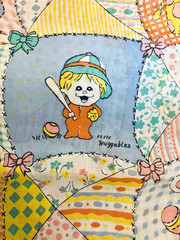 VTG `80`s “Huggables” by Princess Fabrics Cheater Patchwork Quilt BTFQ
