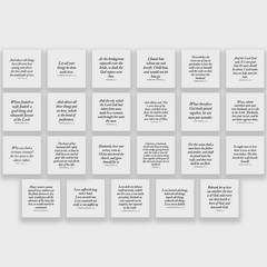 23 Precut Wedding-Themed Bible Verse 3-1/2 Inch Quilt Squares