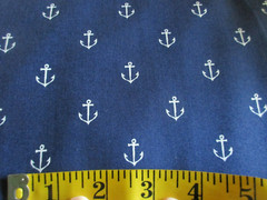 1 Yard New Cotton Fabric Anchors Away White on Navy by Michael Miller Out to Sea