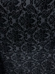 BLACK DAMASK CHENILLE UPHOLSTERY BROCADE FABRIC (54 in.) Sold By The Yard