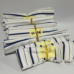 Lot 6 Ralph Lauren Porcelain Jonquil Fabric Remnants Blue White Stripe NEW
